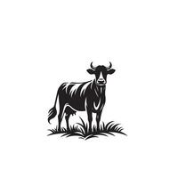 Bull silhouette on white background. Cow illustration. bull logo ,cow logo vector