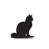 Cat silhouette on white background. Playing cat illustration. cat playing silhouette vector