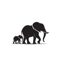 Elephant silhouette isolated on white background. Elephant logo. vector