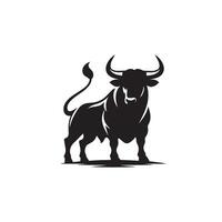 Bull silhouette on white background. Cow illustration. bull logo ,cow logo vector