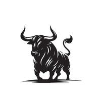 Bull silhouette on white background. Cow illustration. bull logo ,cow logo vector