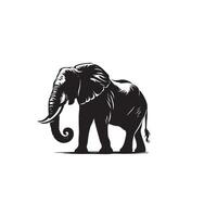 Elephant silhouette isolated on white background. Elephant logo. vector