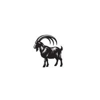 Goat silhouette on white background. Goat logo, Goat illustration vector