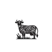 Bull silhouette on white background. Cow illustration. bull logo ,cow logo vector