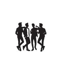 Friends silhouette on white background. Group of Friends' illustration. vector