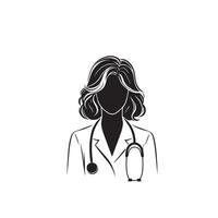 Doctor silhouette isolated on white background. Medical doctor illustration, doctor logo. vector