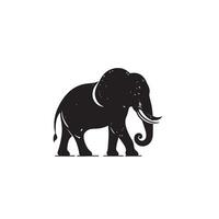 Elephant silhouette isolated on white background. Elephant logo. vector