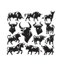 Bull silhouette on white background. Cow illustration. bull logo ,cow logo vector