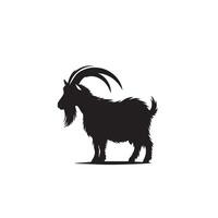 Goat silhouette on white background. Goat logo, Goat illustration vector