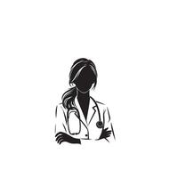 Doctor silhouette isolated on white background. Medical doctor illustration, doctor logo. vector