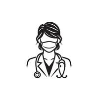 Doctor silhouette isolated on white background. Medical doctor illustration, doctor logo. vector