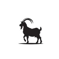 Goat silhouette on white background. Goat logo, Goat illustration vector