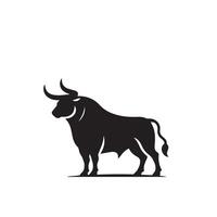 Bull silhouette on white background. Cow illustration. bull logo ,cow logo vector