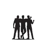 Friends silhouette on white background. Group of Friends' illustration. vector