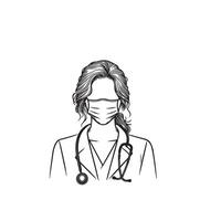 Doctor silhouette isolated on white background. Medical doctor illustration, doctor logo. vector