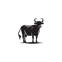 Bull silhouette on white background. Cow illustration. bull logo ,cow logo vector