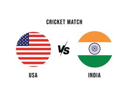 United states VS India, Cricket Match concept with creative illustration of participant countries flag isolated with white background. Cricket Match or Head to Head Template USA VS INDIA. vector