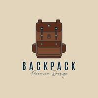 backpack school bag shape logo, school bag logo illustration design vector