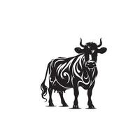 Bull silhouette on white background. Cow illustration. bull logo ,cow logo vector