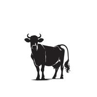 Bull silhouette on white background. Cow illustration. bull logo ,cow logo vector