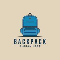 backpack school bag shape logo, school bag logo illustration design vector