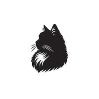 Cat silhouette on white background. Playing cat illustration. cat playing silhouette vector