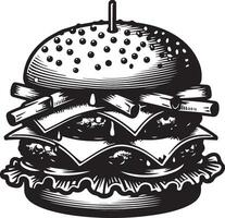 hamburguesa ilustración en Clásico vector