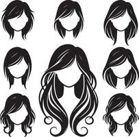 girl hairstyle bundle vector