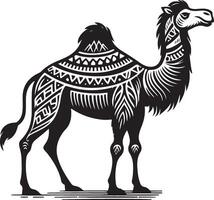 bosquejo de caminando camello vector