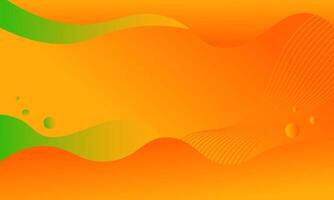 Orange waves background. Fluid gradient shapes composition with bubbles. Trendy background vector