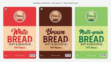 Bread packaging design template, bread and bakery products logo design vector