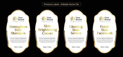 Serum Cleanser Facewash Shampoo label design template vector