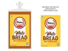 Bread packaging design template sticker label design vector