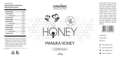 Premium Honey label design jar packaging design vector