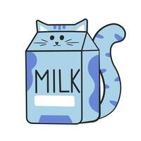 Kawaii cat shaped milk box element for banner or card design vector