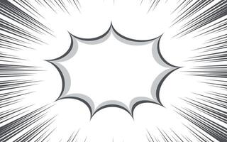 Comic book black and white radial lines background with speech bubbles. Manga speed frame. Super hero action. illustration. vector