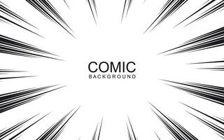 Radial lines background for comic books. Manga speed frame, explosion background. Black and white illustration vector