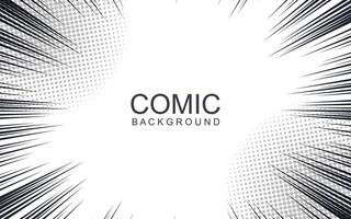 Comic book and manga speed lines background. Manga speed frame, Super Hero action, explosion background. Black and white illustration vector