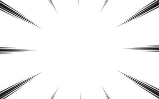 Radial lines background for comic books. Manga speed frame, explosion background. Black and white illustration vector