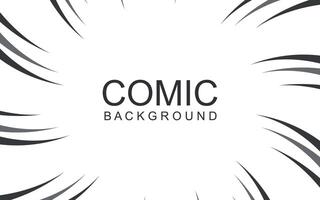 Comic book and manga speed lines background. Manga speed frame, Super Hero action, explosion background. Black and white illustration vector