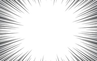 Radial lines background for comic books. Manga speed frame, explosion background. Black and white illustration vector