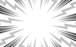 Comic book black and white radial lines background. Manga speed frame. Super hero action. illustration. vector