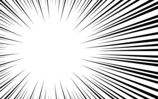 Comic book black and white radial lines background. Manga speed frame. Super hero action. illustration. vector