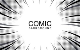 Comic book black and white radial lines background. Manga speed frame. Super hero action. illustration. vector