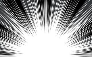 Comic book black and white radial lines background. Manga speed frame. Super hero action. illustration. vector