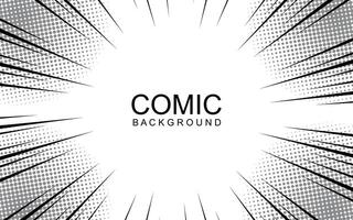 Comic book black and white radial lines background. Manga speed frame. Super hero action. illustration. vector