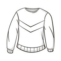 Round neck with long sleeve sweater outline art vector