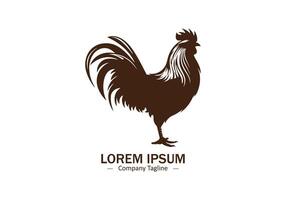 Hen rooster fowl logo icon silhouette vector