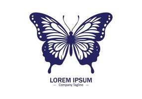 Butterfly blue logo icon silhouette vector