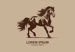 Horse mare full logo icon silhouette vector